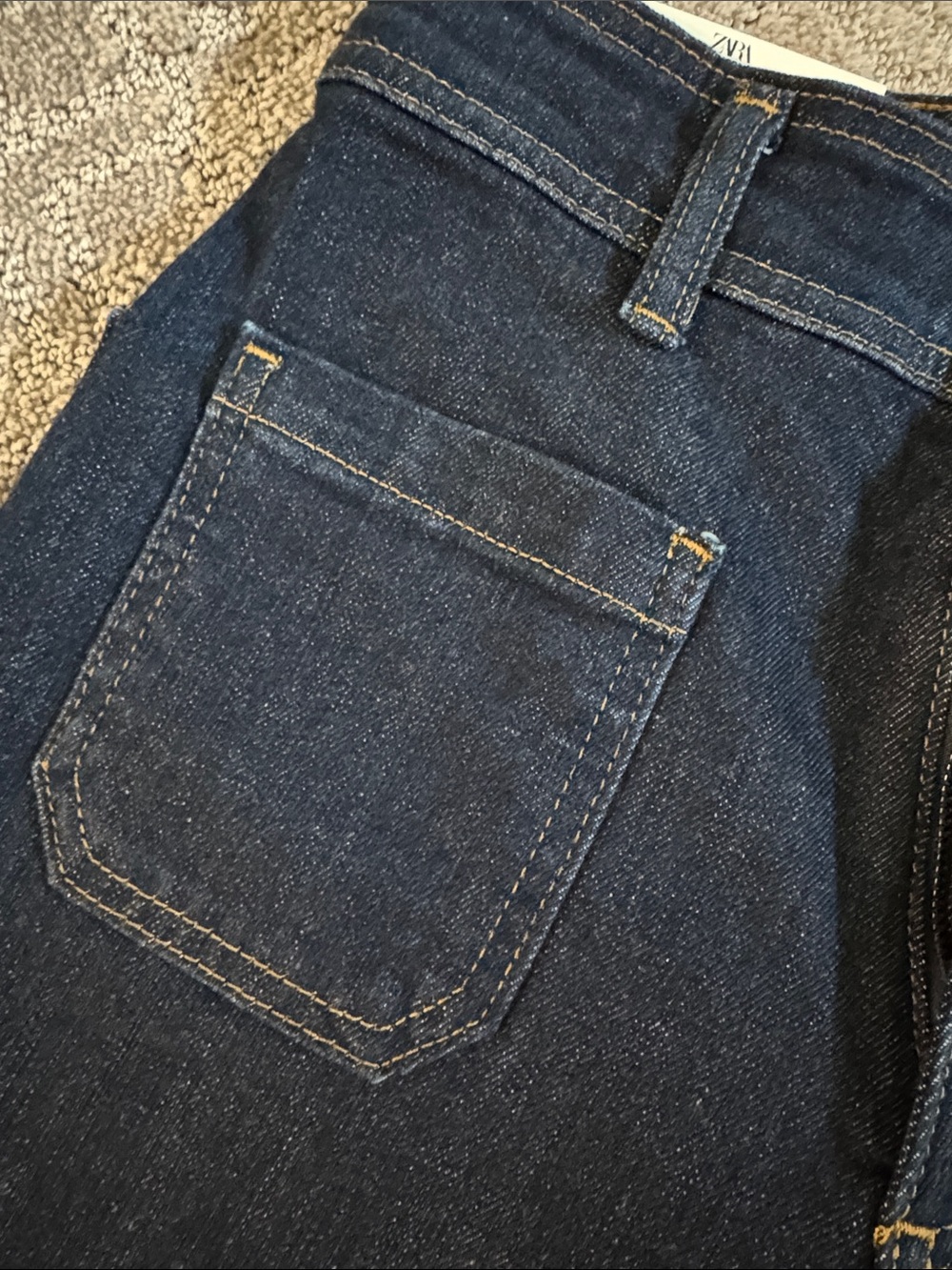 Zara Dark Blue Flare Jeans - Picture 4 of 10